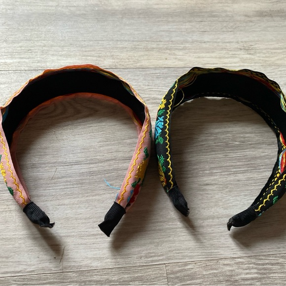 Set of 2 Floral Embroidered Headbands - Picture 3 of 3